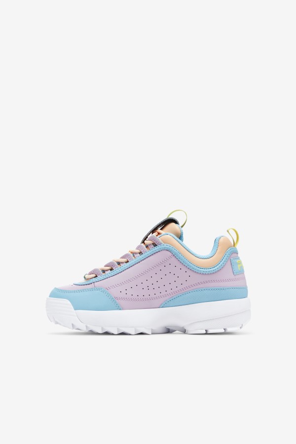 Blue/White/Orchid Fila Big Kids\' Disruptor 2 Premium