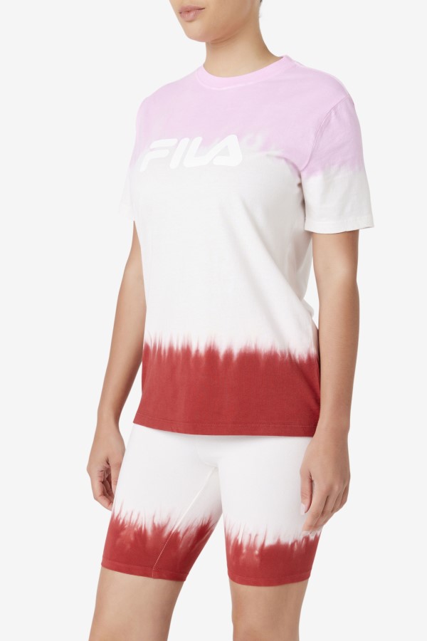 Pirouette/White/Earth Red Fila Alivia Tie Dye Tee