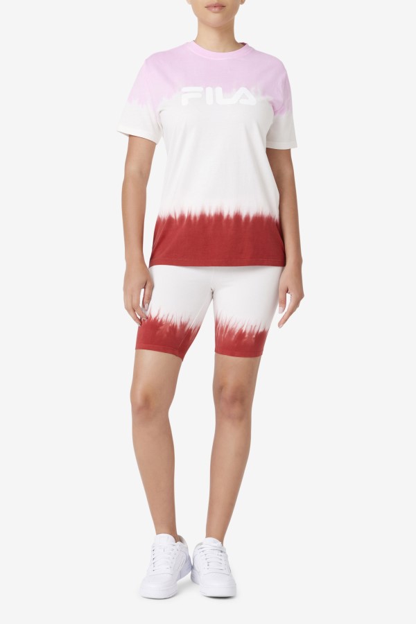 Pirouette/White/Earth Red Fila Alivia Tie Dye Tee