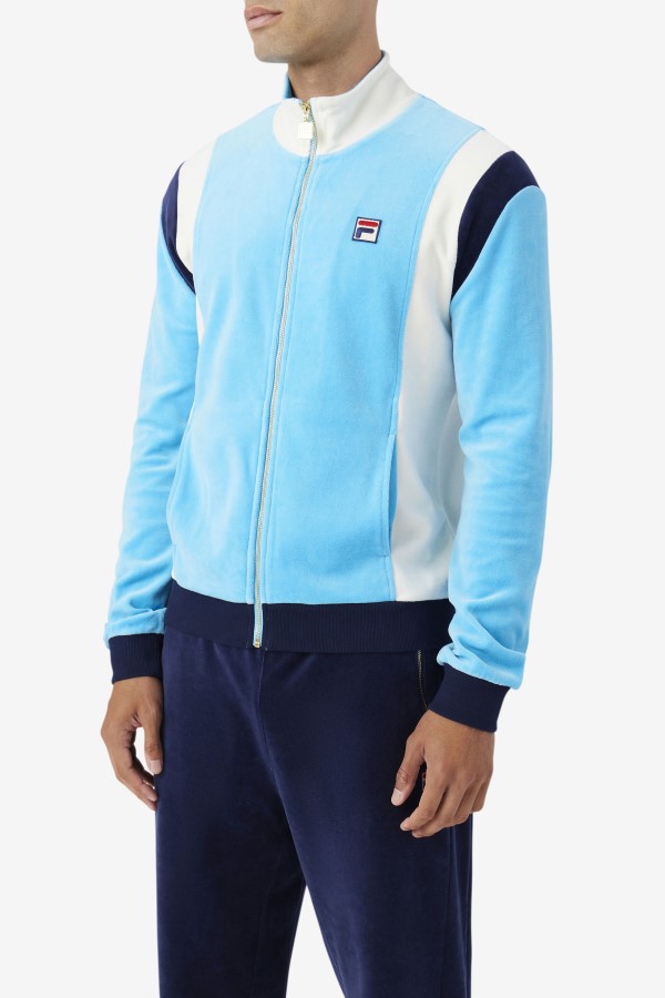 Fila Floyd Velour Jacket Aquarius/Egret/Navy