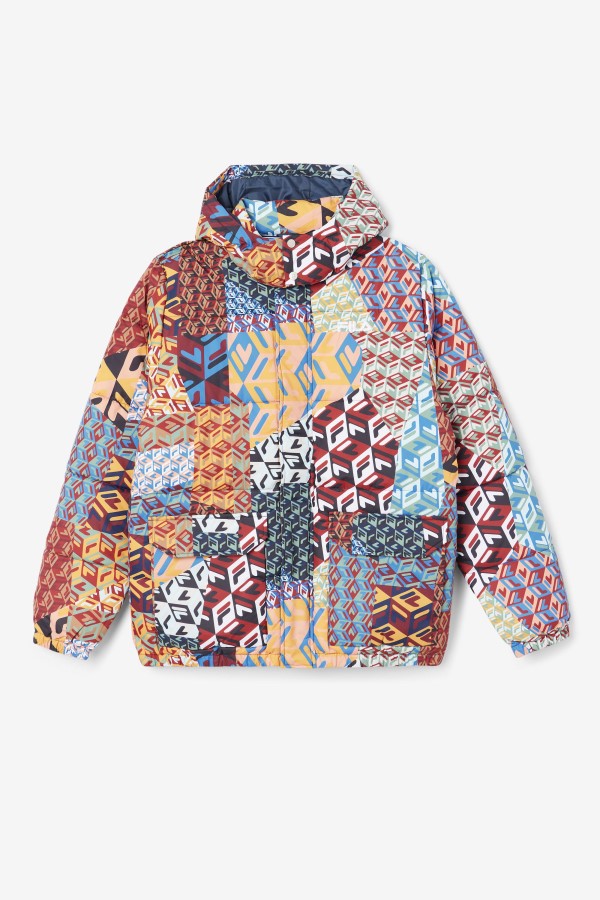 Vostok Outdoor Puffer Jacket Fila Ocean/Yellow/White