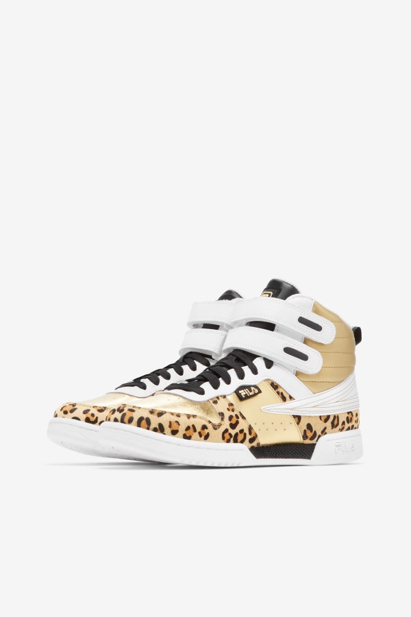 Fila Metallic Gold/White/Black Women\'s F-14 Metallic