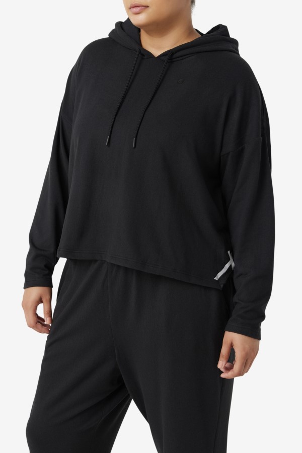 Fi-Lux Cropped Black Hoodie Fila