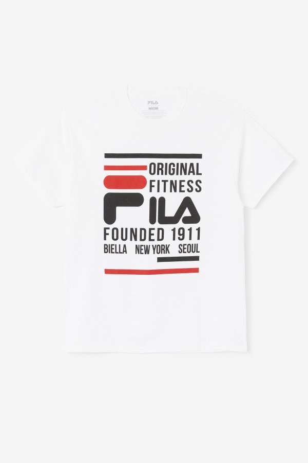 White/Black/Red Fila Original Fitness Tee