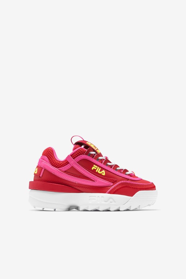 Red/Pink/Yellow Fila Big Kids' Disruptor 2 Exp