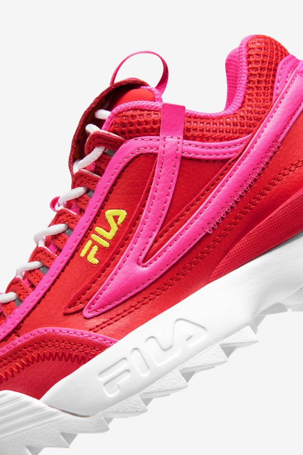 Red/Pink/Yellow Fila Big Kids\' Disruptor 2 Exp
