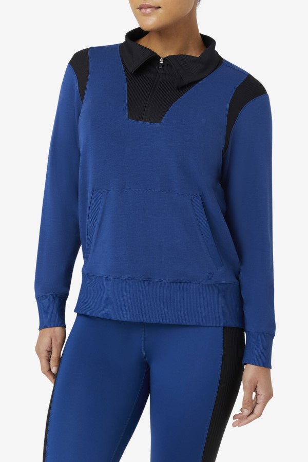 Navy Peony Fila Fi-Lux Half Zip