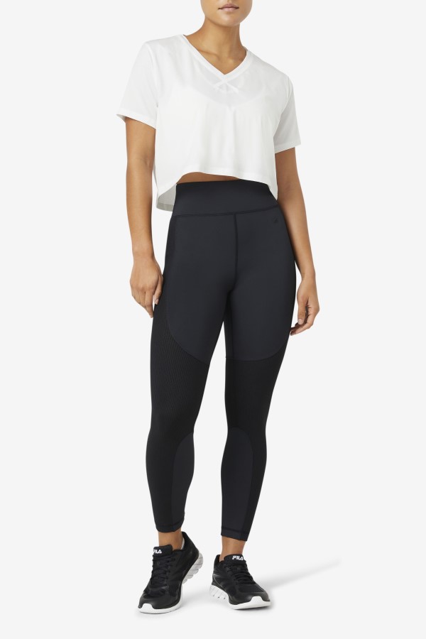 Fila White Fi-Lux High-Low Crop Top