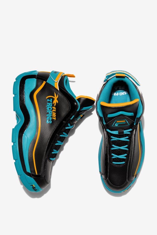 Men\'s Grant Hill 2 x Semi-Pro Fila Black/Teal/Zinnia Special