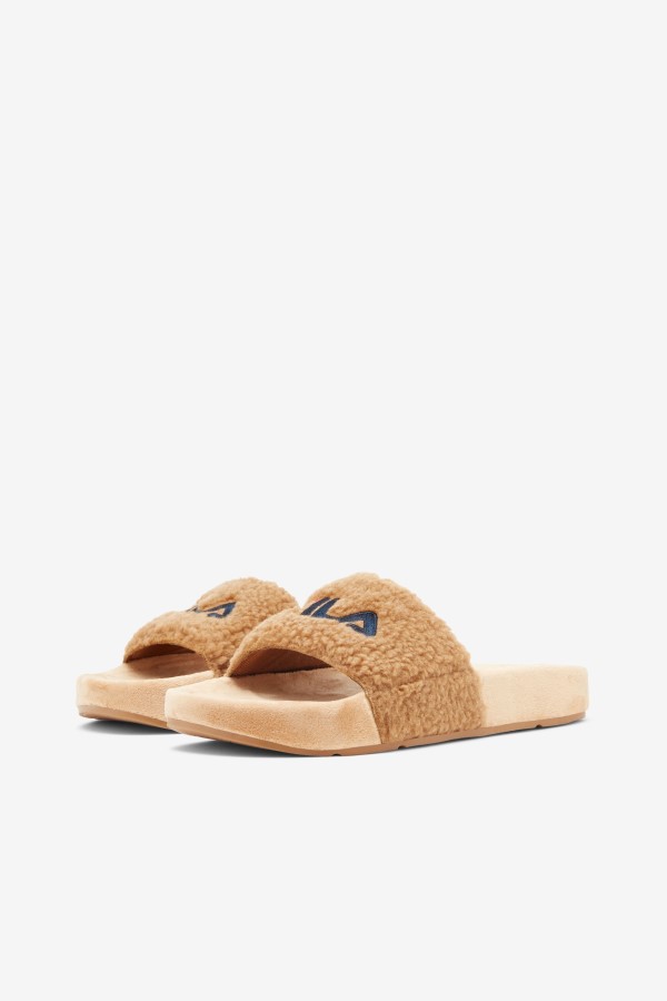 Fila Beige/Navy/Red Women\'s Fuzzy Drifter