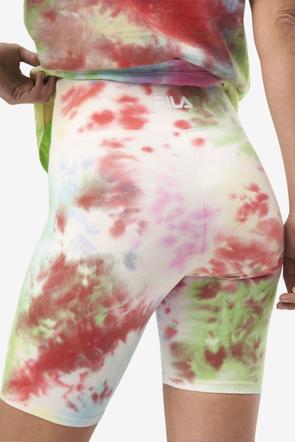 Taima Tie Dye Bike Short Green/White/Periwinkle/Red Fila