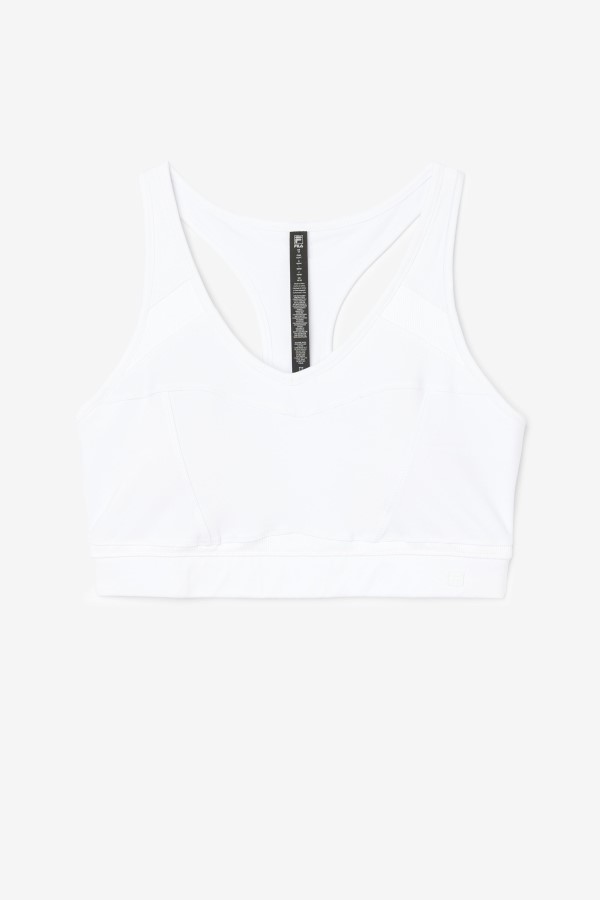 Fila White Uplift Racerback Sports Bra