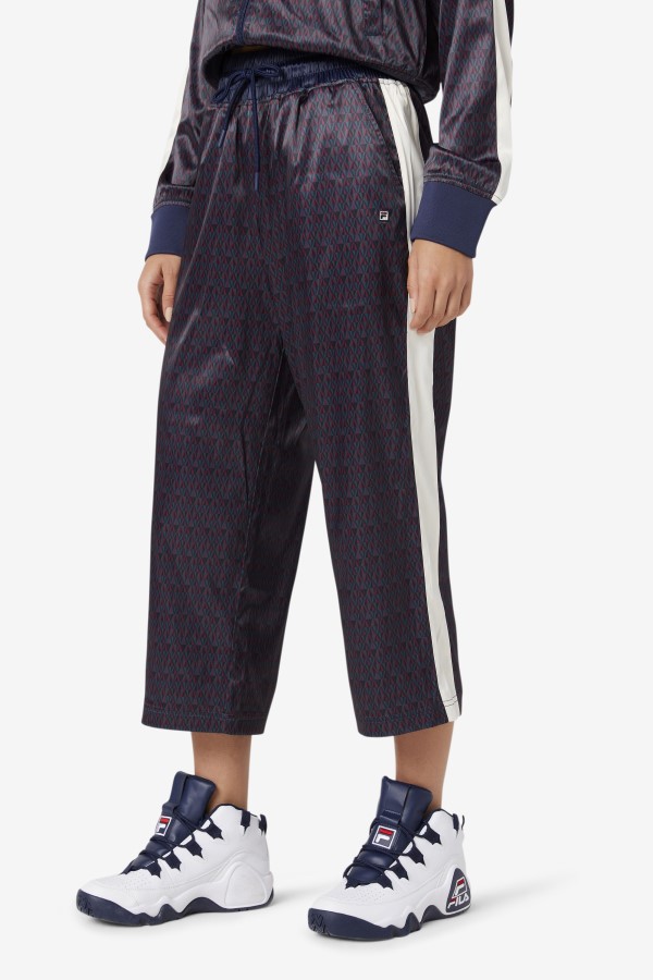 Aviana Cropped Satin Pant Fila Peacoat/Tofu