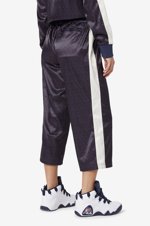 Aviana Cropped Satin Pant Fila Peacoat/Tofu