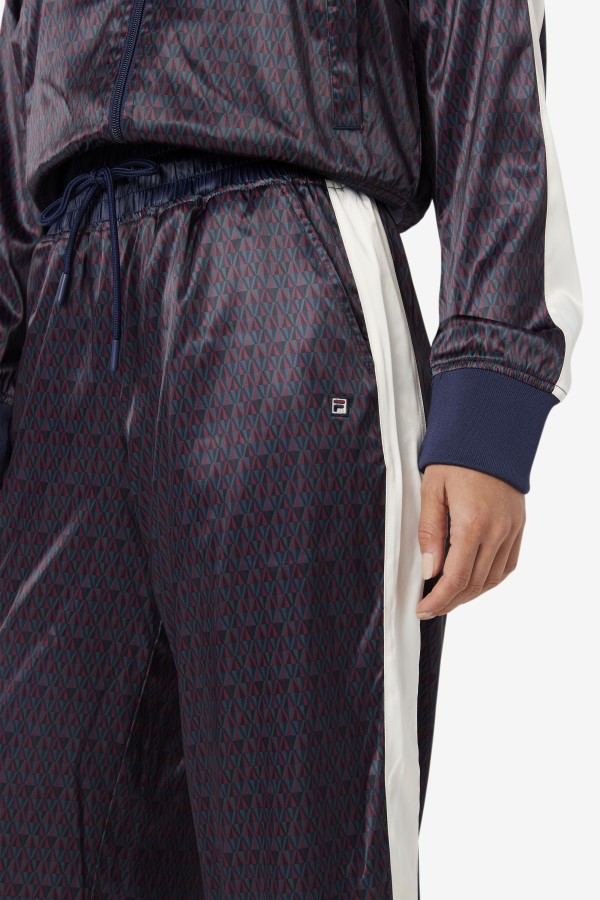 Aviana Cropped Satin Pant Fila Peacoat/Tofu