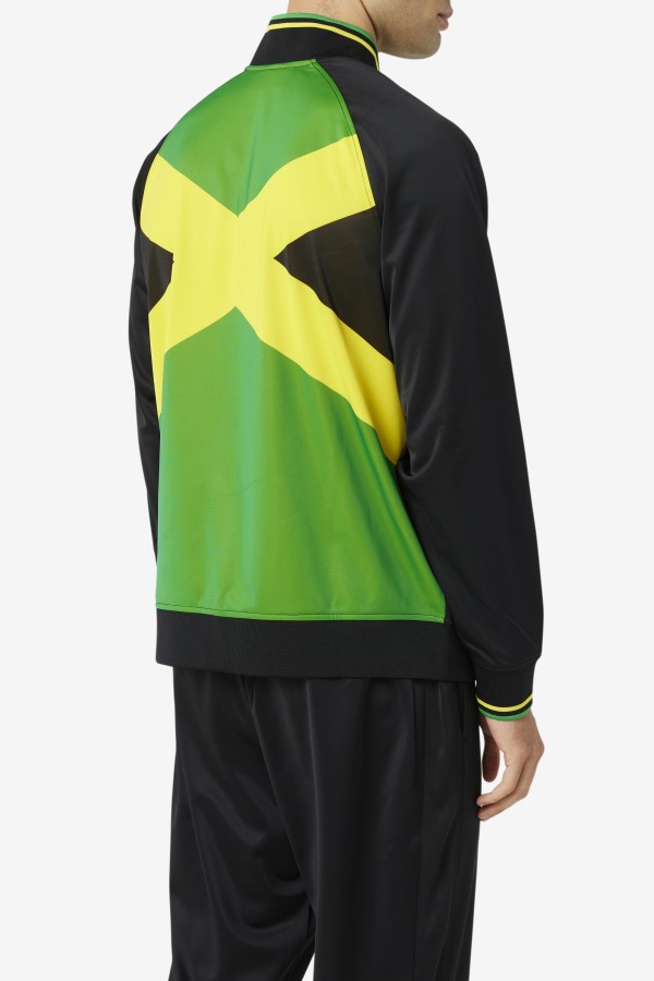 Black/Yellow/Fern Green Fila Jamaica Track Jacket