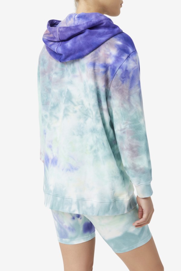 Aruba Blue Tie Dye Fila Aerolynn Tie Dye Hoodie