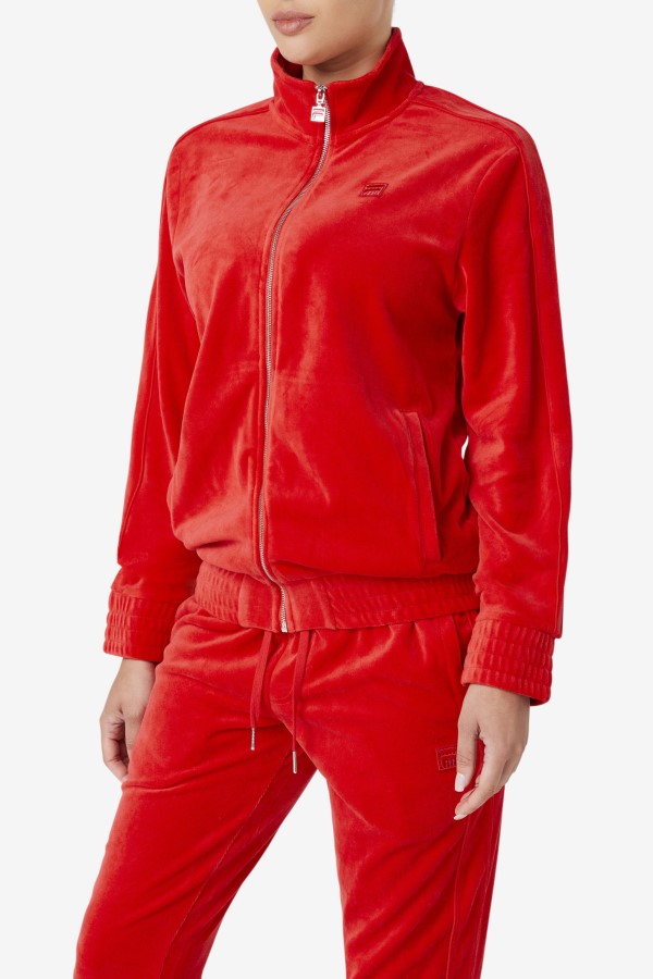 Fila Deverall Velour Jacket Red