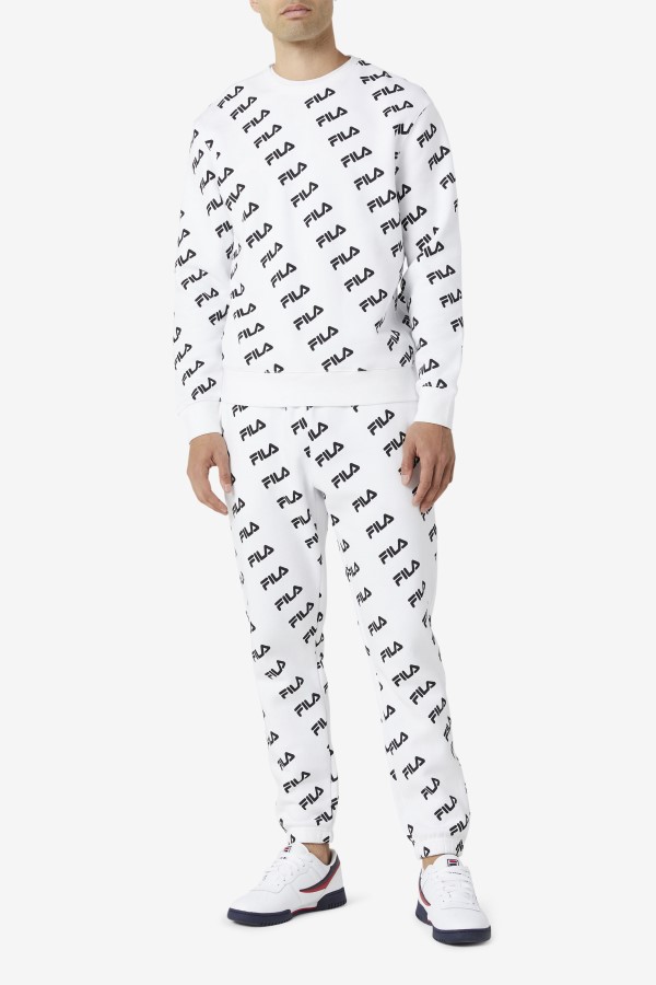 White/Black Fila Diagonal Logo Jogger