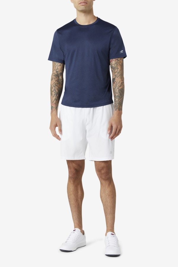 Pickleball Scallop Hem Crew Fila Navy Heather