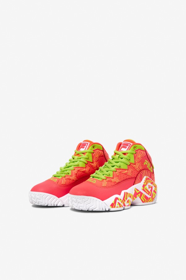 Fila Big Kids\' MB Fiery Coral/White/Lime Punch