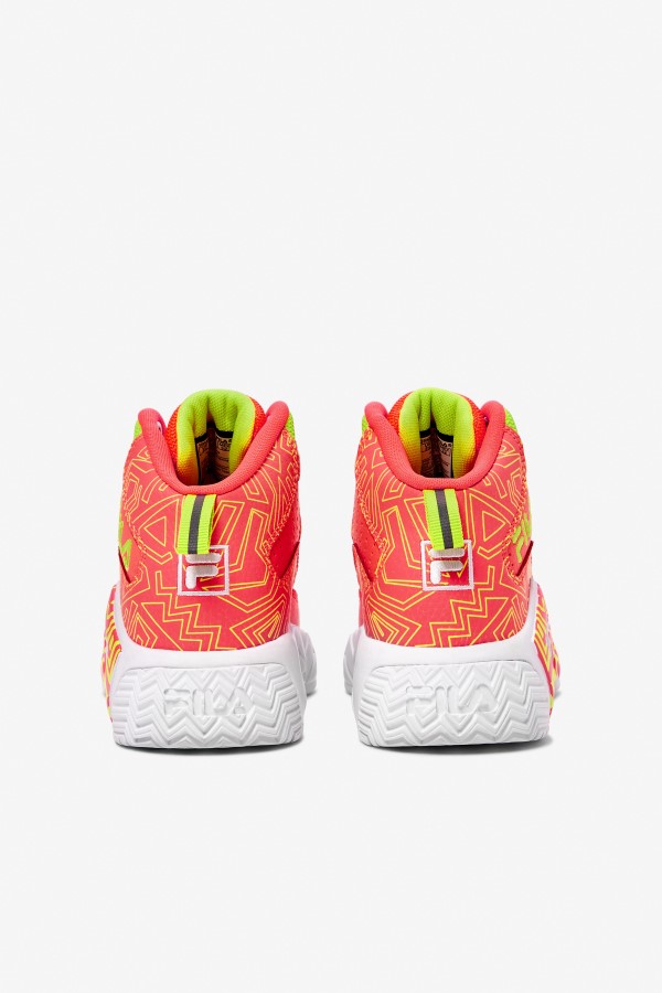 Fila Big Kids\' MB Fiery Coral/White/Lime Punch