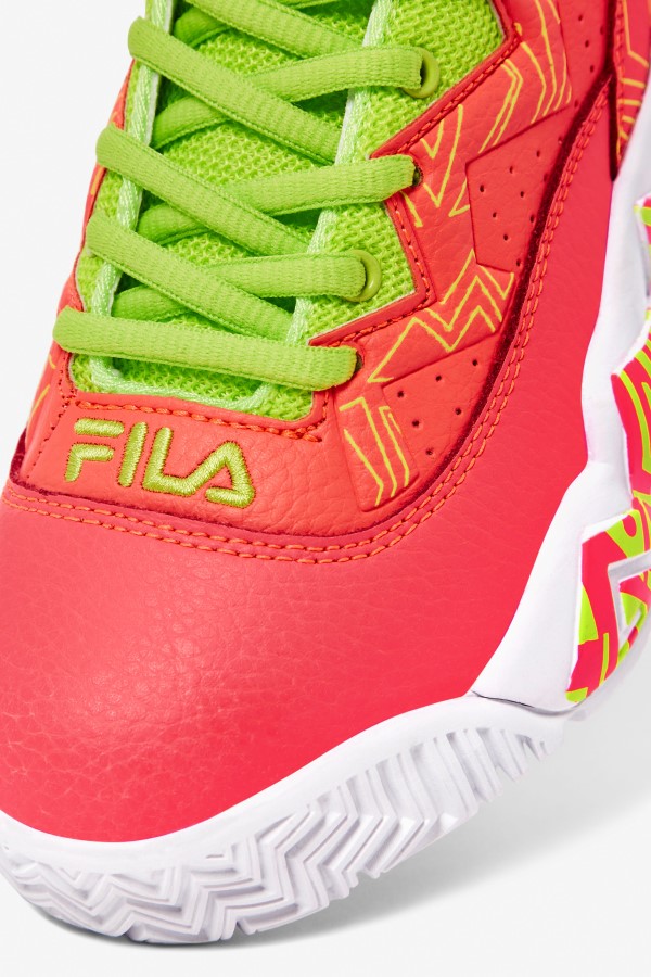 Fila Big Kids\' MB Fiery Coral/White/Lime Punch