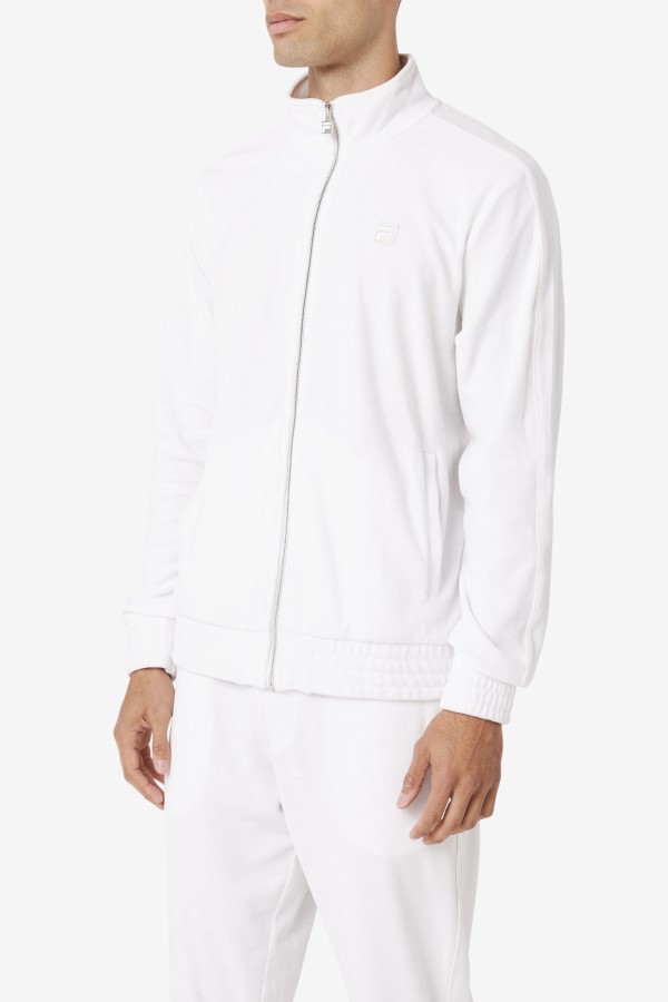 White Fila Deverall Velour Jacket
