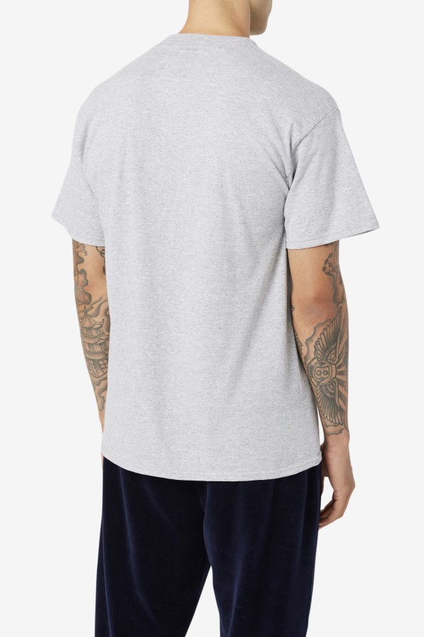 Fila Grey Heather/Navy/Red Men\'s Logo Tee