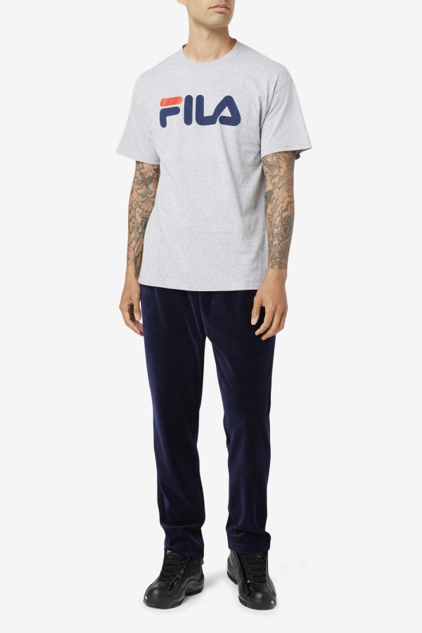 Fila Grey Heather/Navy/Red Men\'s Logo Tee