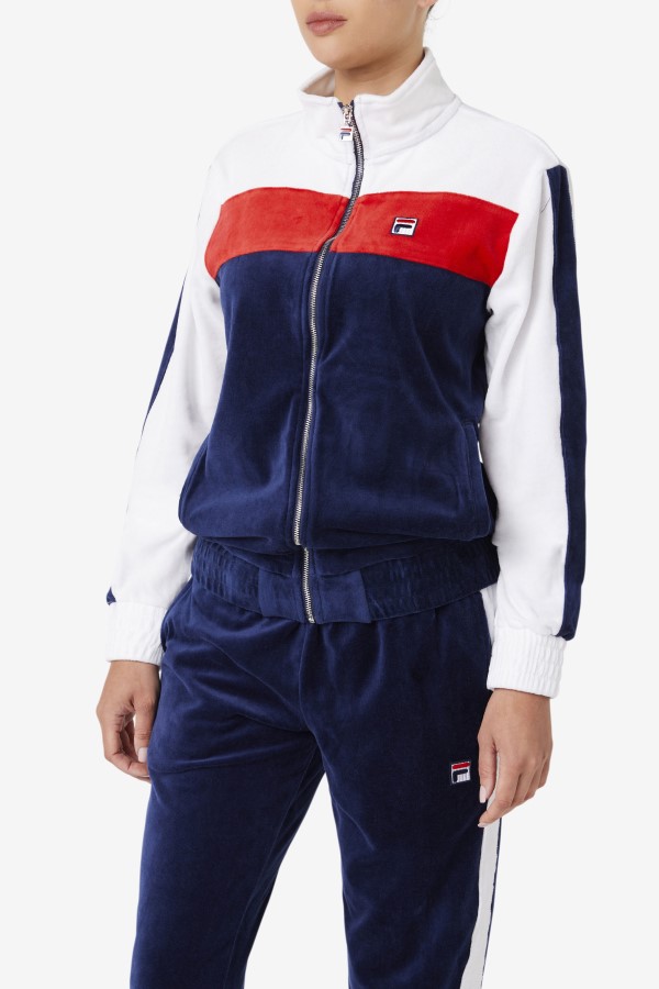 Fila Brice Velour Jacket Navy/White/Red