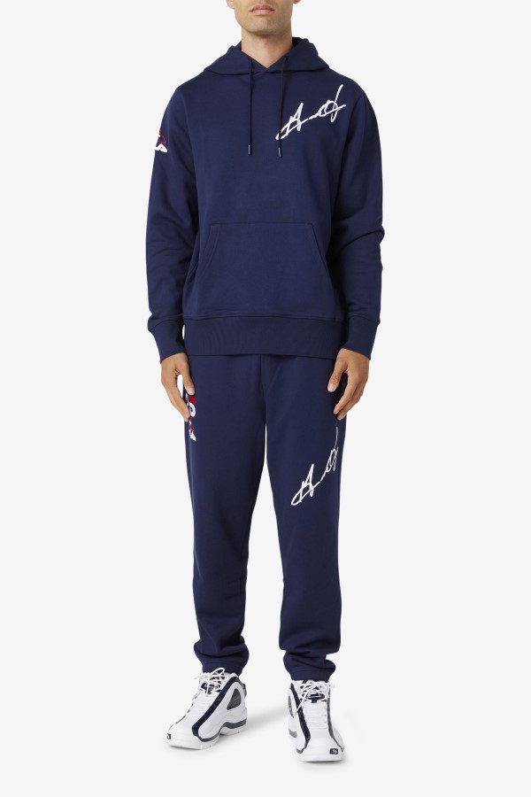 Navy Grant Hill Lazarus Hoodie Fila