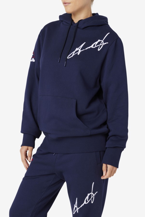 Navy Grant Hill Lazarus Hoodie Fila
