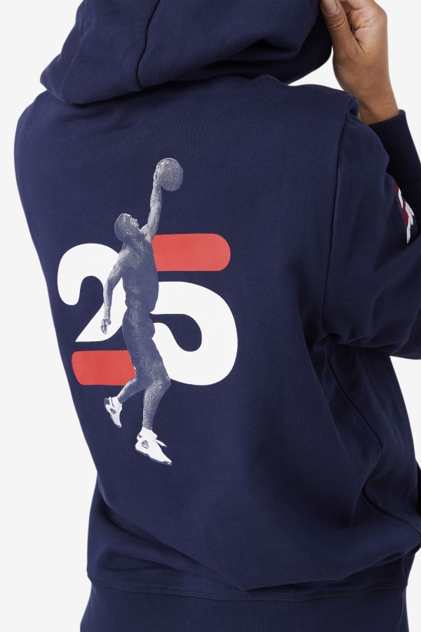 Navy Grant Hill Lazarus Hoodie Fila