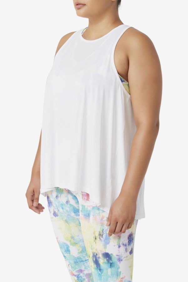 White Fila Fi-Lux Open Back Tank Top