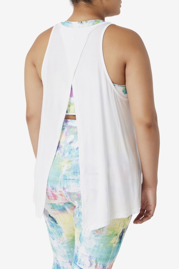 White Fila Fi-Lux Open Back Tank Top