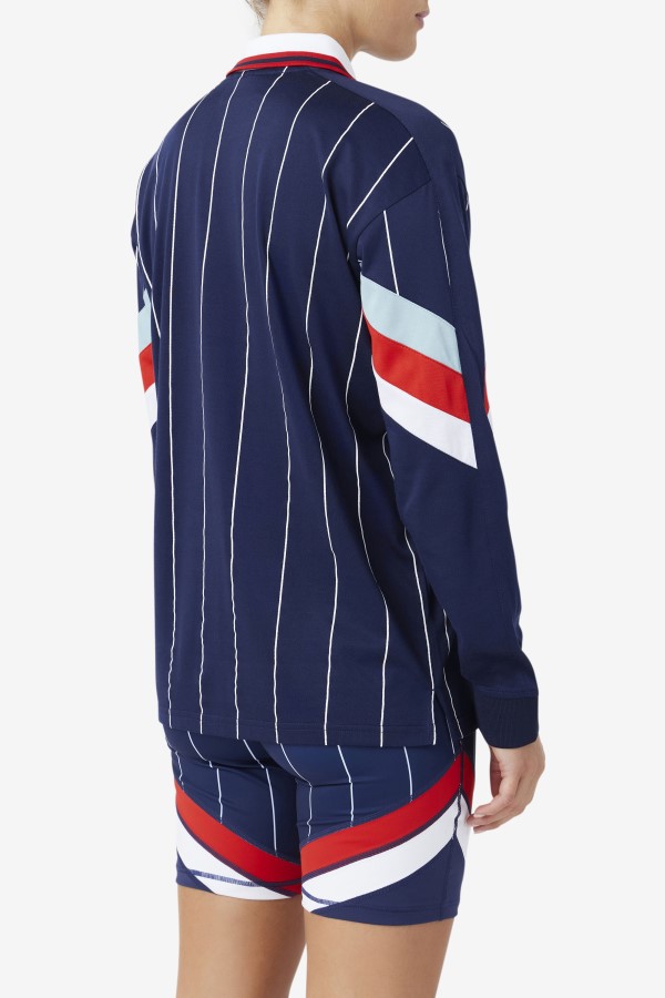 Navy/White/Red Fila Zorra Goalie Jersey