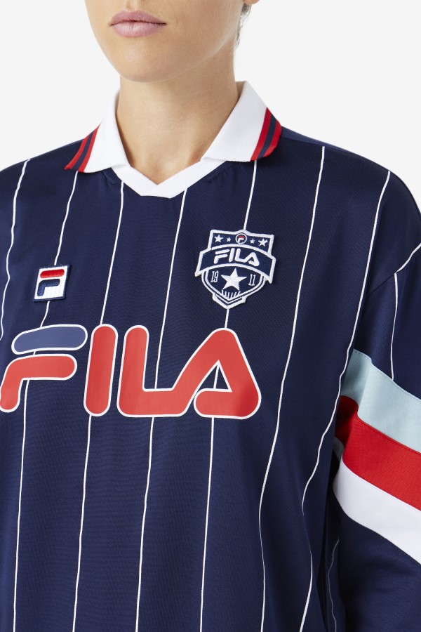 Navy/White/Red Fila Zorra Goalie Jersey