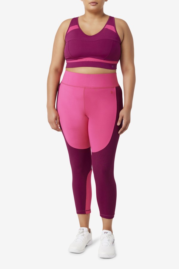 Magenta Purple/Bright Pink Fila Uplift Racerback Sports Bra