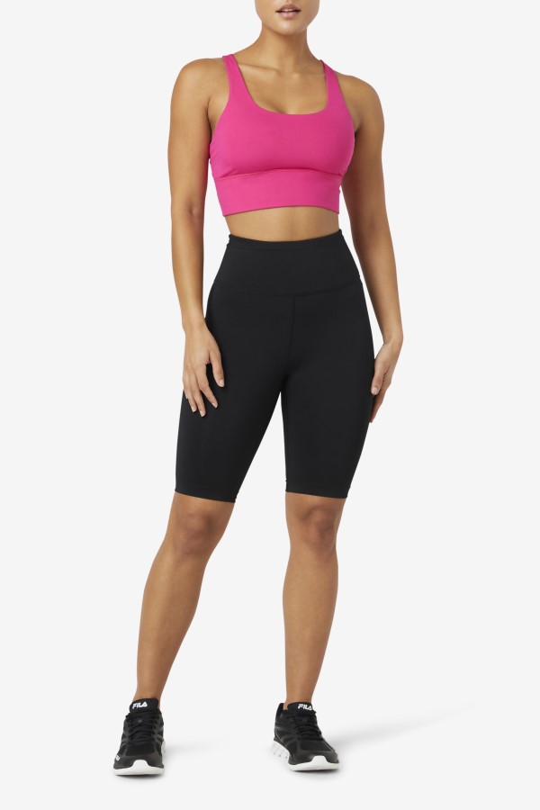 Fila Uplift Cross Back Bra Top Bright Pink