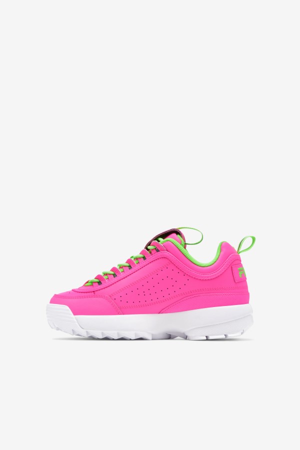 Pink/Green/White Big Kids\' Disruptor 2 Premium Fila