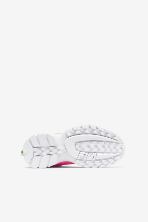 Pink/Green/White Big Kids\' Disruptor 2 Premium Fila