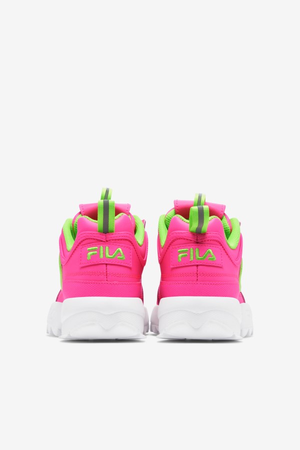 Pink/Green/White Big Kids\' Disruptor 2 Premium Fila