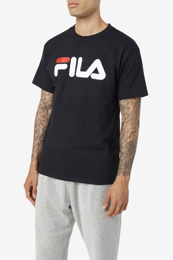 Black/White/Red Fila Men\'s Logo Tee