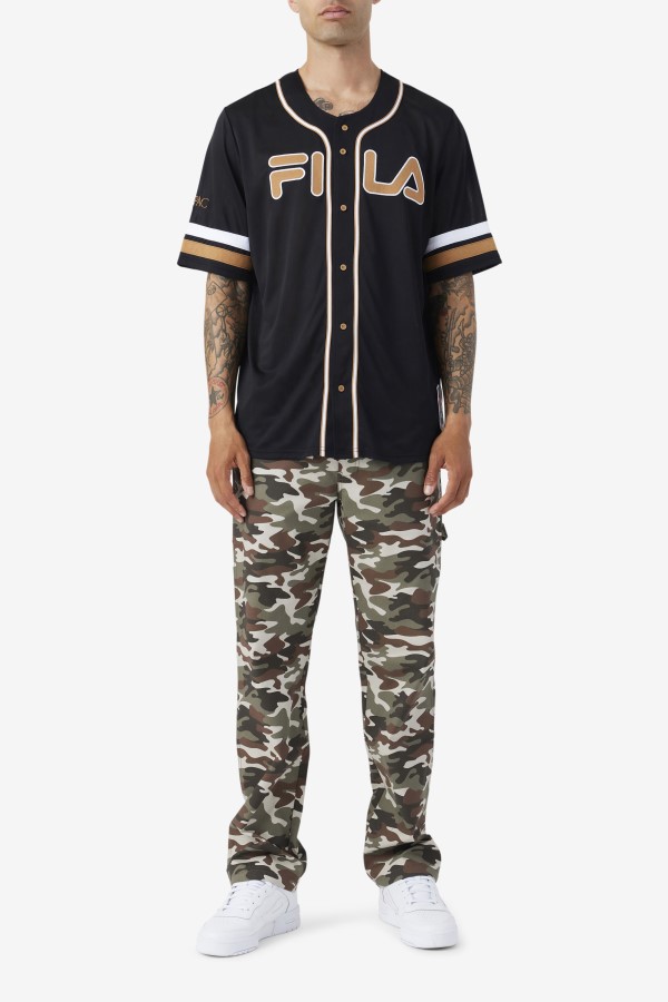 Black/Tobacco Brown/White Fila 2Pac Baseball Jersey