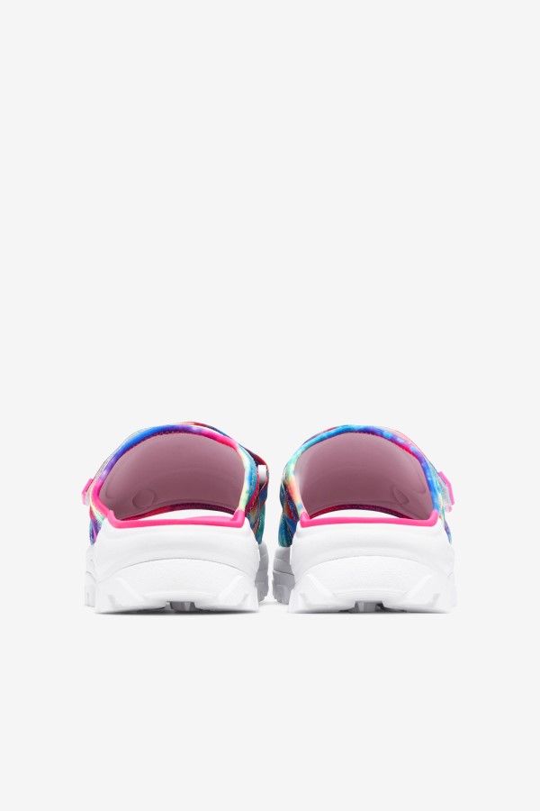 Multi/White/Pink Glo Women\'s Tie Dye Outdoor Slide Fila
