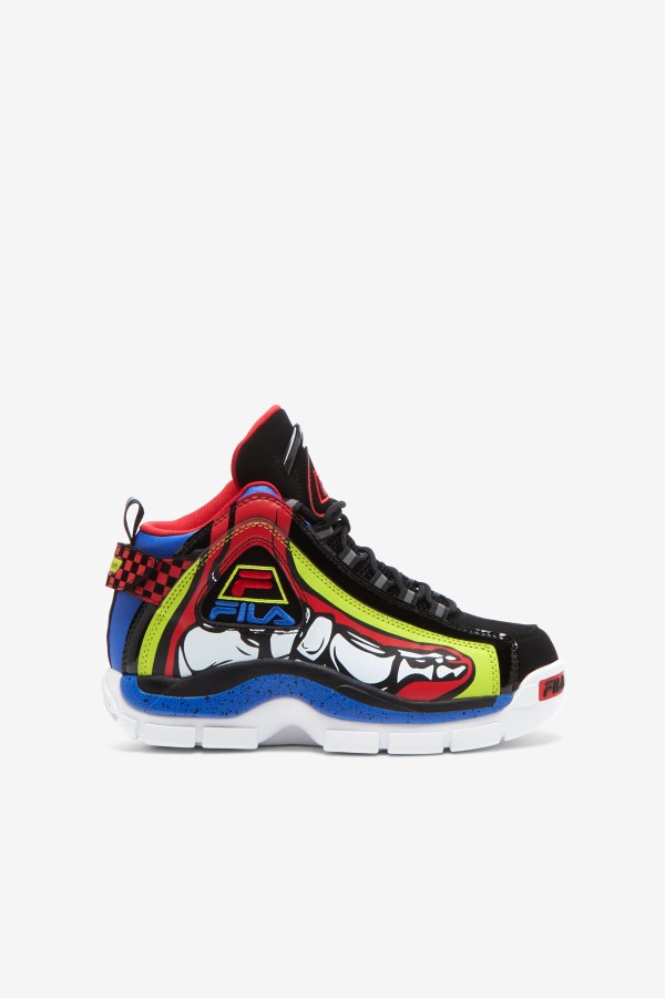 Big Kids' Grant Hill 2 Racing White/Lime Punch/Blue Fila