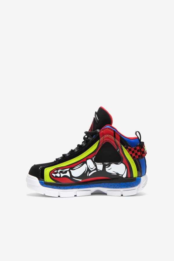 Big Kids\' Grant Hill 2 Racing White/Lime Punch/Blue Fila