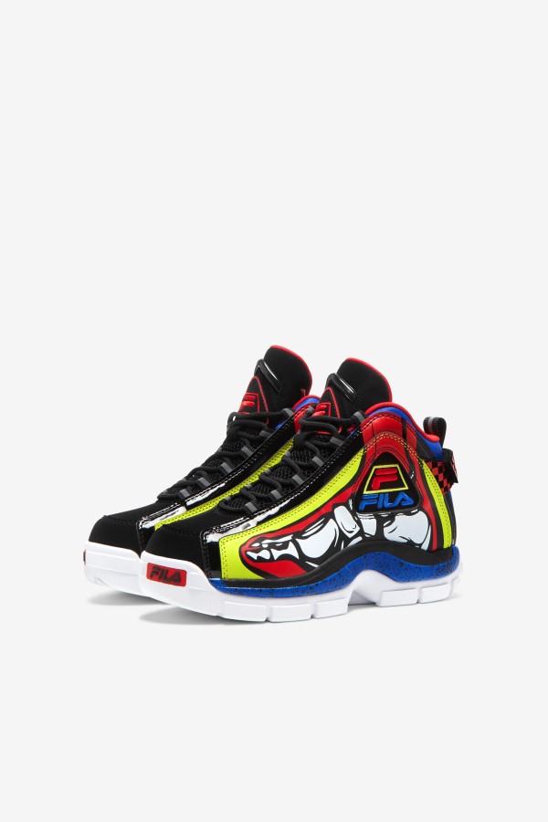Big Kids\' Grant Hill 2 Racing White/Lime Punch/Blue Fila