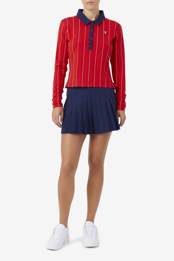 Red Jada Long Sleeve Polo Fila